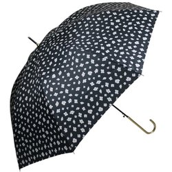 長傘 60cm ジャンプ式 フラワーレオパード ブラック 17060