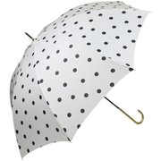 長傘 60cm ジャンプ式 ドット ホワイト 13640