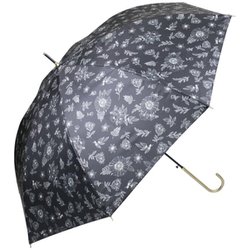長傘 60cm ジャンプ式 ラインプランツ ブラック 17170