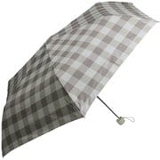 折りたたみ傘 55cm 手開き式 ギンガムチェック ベージュ 14160
