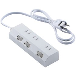 コード付安全タップ 3個口 1m [品番]00-4387｜株式会社オーム電機