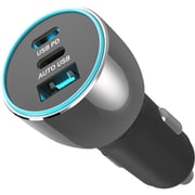 DC-78W USB 3ポート 同時使用可能 USB-C 2ポート(PD 30W/PD 30W) USB-A 1ポート(QC 18W)合計最大 78W ポートごとに独立回路 イルミLED搭載 ブラック DC-065