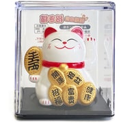 ソーラー招き猫 開運 ホワイト 6cm 995-252