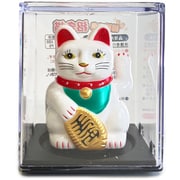 ソーラー招き猫 商売繁盛 ホワイト 6cm 995-253