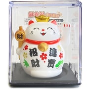 ソーラー招き猫 招財進寶 ホワイト6cm 995-250