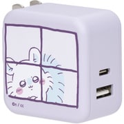 【ちいかわ】AC充電器 PD35W USB-C 1ポートUSB-A 1ポート 折りたたみ式プラグ 急速充電 PSE適合製品 2年保証 ペールアイリス GPS-ACPD35WU1-CKW-PU