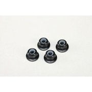 ZC-N3AFBK [フランジ付ロックナット（黒4個入） 3mm/アルミ製]