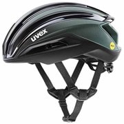 自転車ヘルメット ロードバイク用 JCF公認 MIPS搭載 ドイツ製 uvex surge aero MIPS ブラック/セージグリーンマット 56-59cm 4100980415