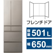 冷蔵庫 (501L・幅65cm・フレンチドア(観音開き)・6ドア・ヘアラインシャンパン) NR-F50HY2-N