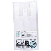 レジ袋 乳白 東20西35号 取っ手付き シャカシャカ素材 100枚入 幅210(340)×奥行460×厚さ0.014mm 持ち手が食い込みにくい幅広設計 00722120