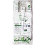 バイオマス レジ袋 乳白 E12W30 取っ手付き シャカシャカ素材 100枚入 S 幅180(300)×奥行410×厚さ0.013mm 01042012