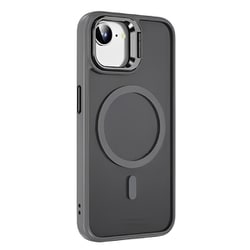 iPhone 16e カメラリングスタンドケース グレー 1845-16E-GRAY