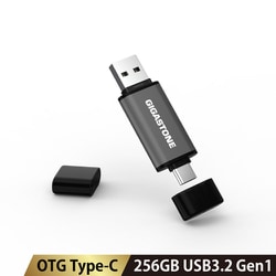 USBメモリ 256GB USB3.2 Gen1 2in1 OTGフラッシュドライブメモリ Type-C＆USB-A対応 最大読込100MB/s 最大書込40MB/s GJU3-AC44GY-256GB-1pk-R