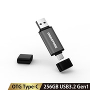 USBメモリ 256GB USB3.2 Gen1 2in1 OTGフラッシュドライブメモリ Type-C&USB-A対応 最大読込100MB/s 最大書込40MB/s GJU3-AC44GY-256GB-1pk-R