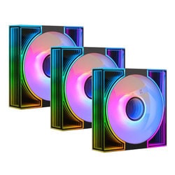 インフィニティミラー搭載 120mm ARGB ケースファン 3個パック ブラック DM8-USBLACK-3IN1PACK