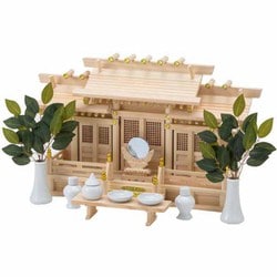 神棚 屋根違い三社 開運 中 神棚セット
