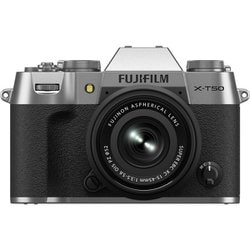 FUJIFILM X-T50 XC15-45mm レンズキット シルバー [ボディ APS-Cサイズ ミラーレスカメラ＋交換レンズ「XC15-45mmF3.5-5.6 OIS PZ」 日本語・英語版]