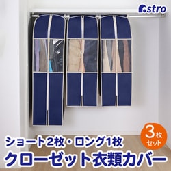 クローゼット収納カバー ネイビー S2枚+L1枚 600-23