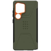 Galaxy S25 Ultra用 マグネット対応CIVILIAN オリーブ/オレンジ UAG-GLXS25U-CMS-OL