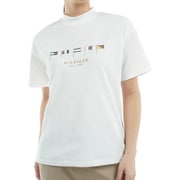 ゴルフウェアレディース 25S マルチフラッグ リラックス半袖モックネック Lサイズ WHT THLA501