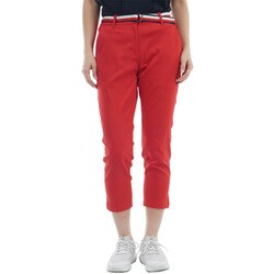 ゴルフウェアレディース 25S ベルテッドツイル 3/4パンツ Lサイズ RED THLA505