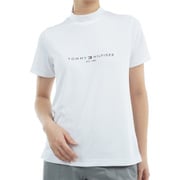 ゴルフウェアレディース 25S フロントロゴ 半袖モックネックシャツ Lサイズ WHT THLA512