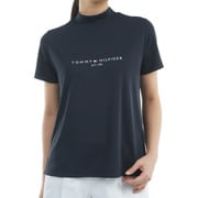 ゴルフウェアレディース 25S フロントロゴ 半袖モックネックシャツ Lサイズ NVY THLA512