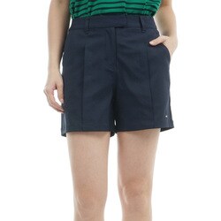 ゴルフウェアレディース 25S フロントタックツイル ショートパンツ Mサイズ NVY THLA519
