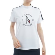 ゴルフウェアレディース 25S サークルロゴ 半袖モックネックシャツ Lサイズ WHT THLA522