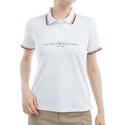 ゴルフウェアレディース 25S フロントロゴ ホワイトカラー半袖ポロ Mサイズ WHT THLA531