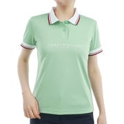 ゴルフウェアレディース 25S フロントロゴ ホワイトカラー半袖ポロ Mサイズ LMGR THLA531