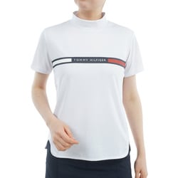ゴルフウェアレディース 25S ラインロゴ 半袖モックネックシャツ Lサイズ WHT THLA532