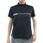 ゴルフウェアレディース 25S ラインロゴ 半袖モックネックシャツ Lサイズ NVY THLA532