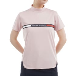 ゴルフウェアレディース 25S ラインロゴ 半袖モックネックシャツ Mサイズ PNK THLA532