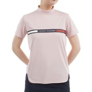 ゴルフウェアレディース 25S ラインロゴ 半袖モックネックシャツ Lサイズ PNK THLA532