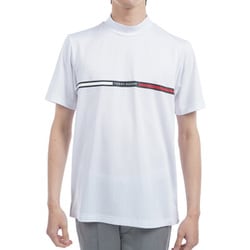 ゴルフウェアメンズ 25S HILFIGERグラフィック 半袖モック Mサイズ WHT THMA527