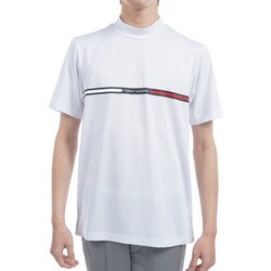 ゴルフウェアメンズ 25S HILFIGERグラフィック 半袖モック LLサイズ WHT THMA527