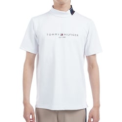 ゴルフウェアメンズ 25S ロゴジャガード 半袖モックネック Mサイズ WHT THMA531