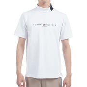 ゴルフウェアメンズ 25S ロゴジャガード 半袖モックネック Mサイズ WHT THMA531