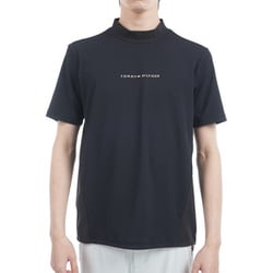 ゴルフウェアメンズ 25S ハイブリッド 半袖モックネックシャツ Mサイズ BLK THMA537
