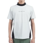 ゴルフウェアメンズ 25S ハイブリッド 半袖モックネックシャツ Lサイズ LGRY THMA537