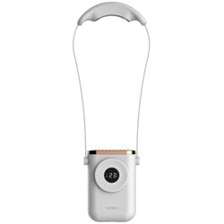 首掛け扇風機 首掛けファン&ペルチェ USB-C充電 3段階風量調節 冷却プレート付き 2000mAh ホワイト HED-4331