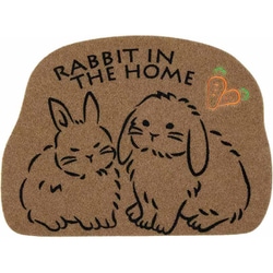 ダイカット エントランスマット ラビット 45×60cm ベージュ
