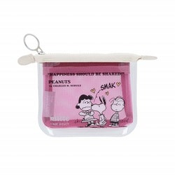 限定 クリアポーチミニ フラット mitte PEANUTS ピンク S2335565
