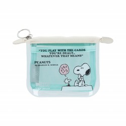 限定 クリアポーチミニ フラット mitte PEANUTS ライトブルー S2335573
