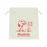 限定 パフプリント巾着 PEANUTS アイボリー S2335611