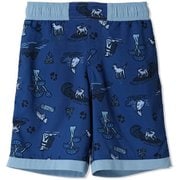 サンディショアーズプリンテッドボードショーツ キッズ パンツ Mountain Blue Trail Tails, Ripple Blue(436) Mサイズ AB0033