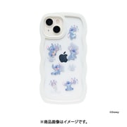 iPhone 15/14/13用 うねうねケース ディズニーキャラクター ホワイト・スティッチ・総柄 661-990506