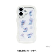 iPhone 16用 うねうねケース ディズニーキャラクター ホワイト・スティッチ・総柄 661-990520