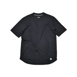 JP140モックネックショートスリーブ ユニセックス カットソー Jet Black Melange（J004） Mサイズ SNUJ10071
